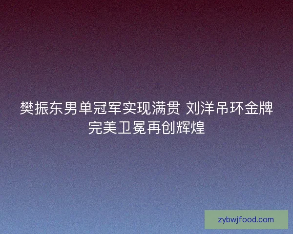 樊振东男单冠军实现满贯 刘洋吊环金牌完美卫冕再创辉煌